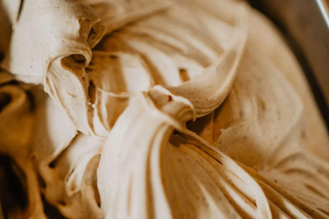 Swirl of peanut-butter gelato